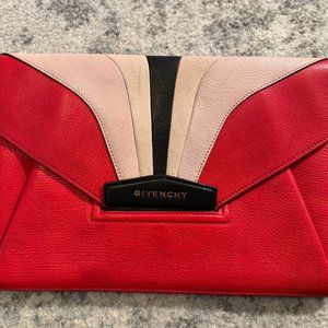 Givenchy Antigona Clutch Medium Red with stripes